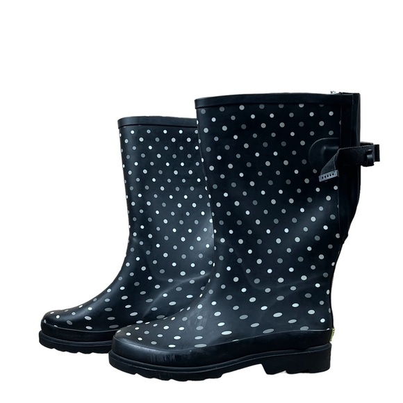 Western Chief Simple Dot Black Rain Boot Size 8 - Picture 3 of 7